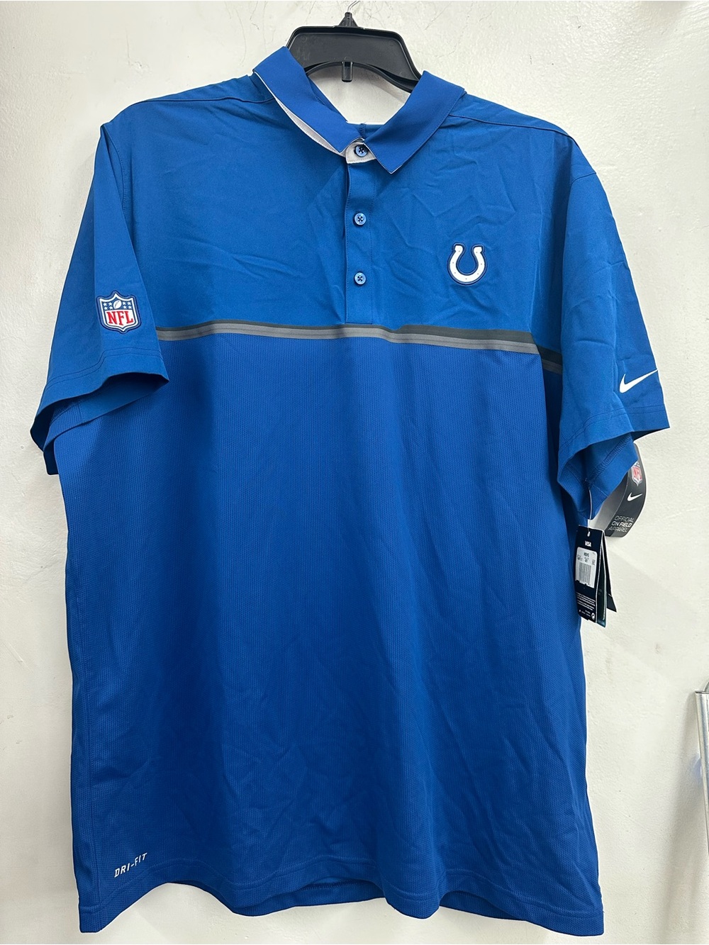 Nike Dri-FIT Indianapolis Colts Royal Blue Polo shirt size 2XL NWT nfl football